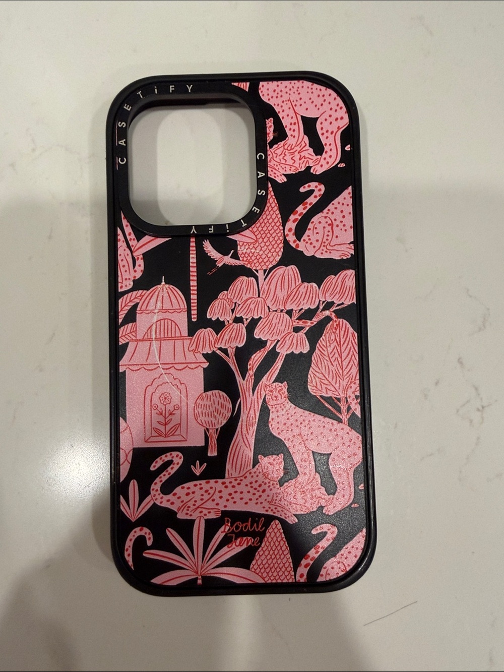 iPhone 15 Pro Casetify Black and Pink Jungle Animal MagSafe iPhone Case